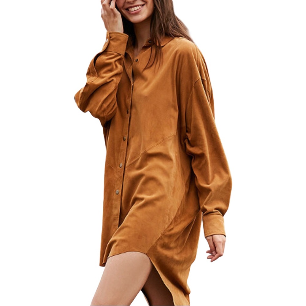Mes Demoiselles Paris x Anthropologie Capra Med Suede Brown Jacket | Top | Dress